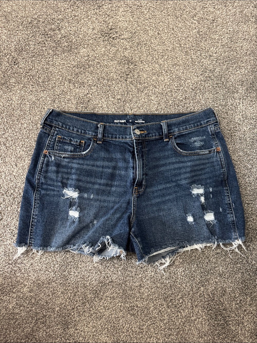 Old Navy Dark Blue Distressed Denim Cutoff Shorts